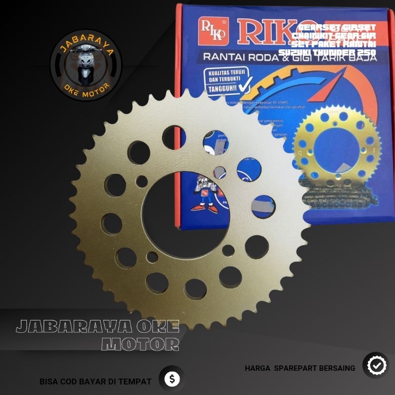 Gir set gear paket baja gold 13t-43t 520hd-116L suzuki thunder 250