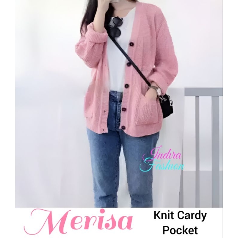 Merisa knit cardy pocket / Kardigan rajut kancing premium / cardigan saku rajut tebal