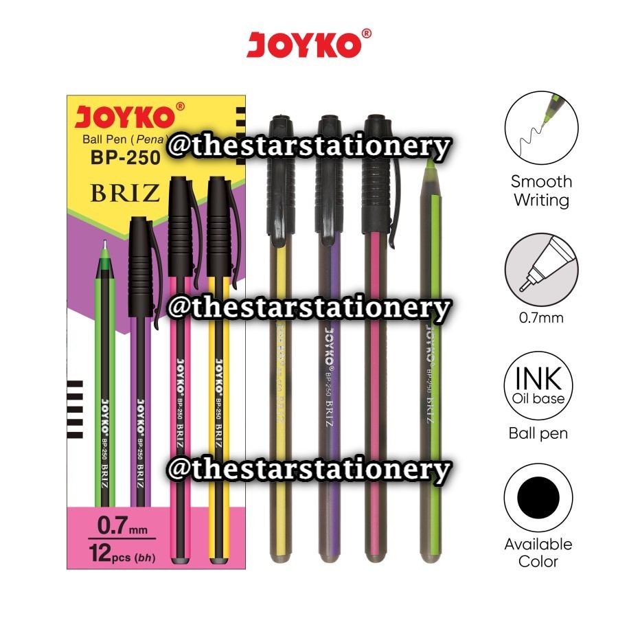 

(1 Biji) GROSIR Bolpen Joyko BP-250 Briz 0.7 mm Ball Pen / Pulpen Pena Joyko BP 250 (1 Biji)