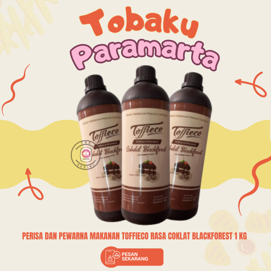 

PERISA DAN PEWARNA MAKANAN TOFFIECO RASA COKLAT BLACKFOREST 1 LITER / PERISA DAN PEWARNA MAKANAN TOFFIECO / TOFFIECO