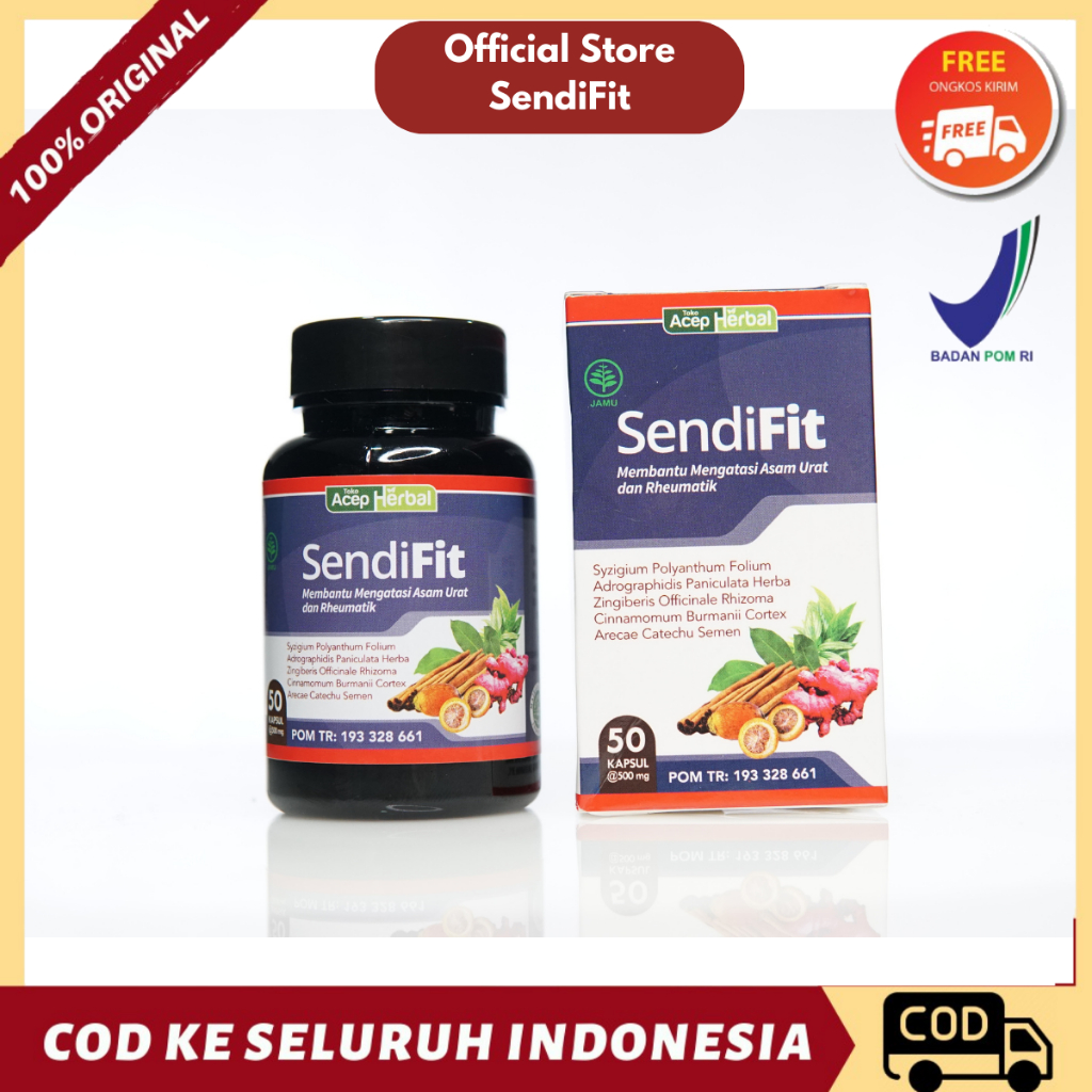 SendiFit 100% Asli Paling Original - Obat Herbal Asam Urat, Rematik, Nyeri Sendi, Masalah Lutut Obat