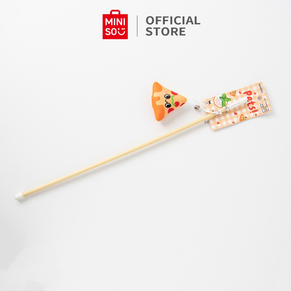 MINISO mainan kucing tongkat Cute pet toy cat stick Happy Foods Collection Cat Wand Toy Hamburger pi