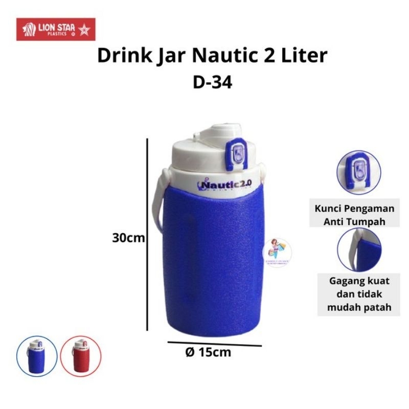 Termos Air 2L - Nautic Drink Jar Lion Star - Nauyic 2.0 - Drink Jar Lion Star