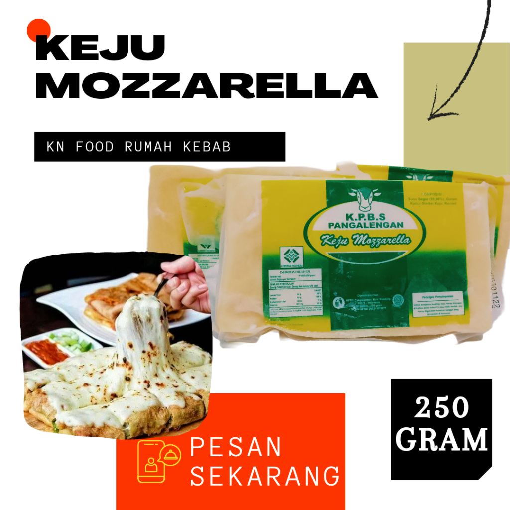

Keju Mozarella 1kg / Mozarella Cheese 1000 gr