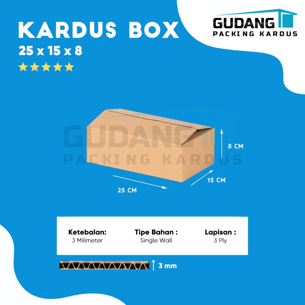 

Packing Kardus Karton Box Pindahan 25cm x 15cm x 8cm Box Polos