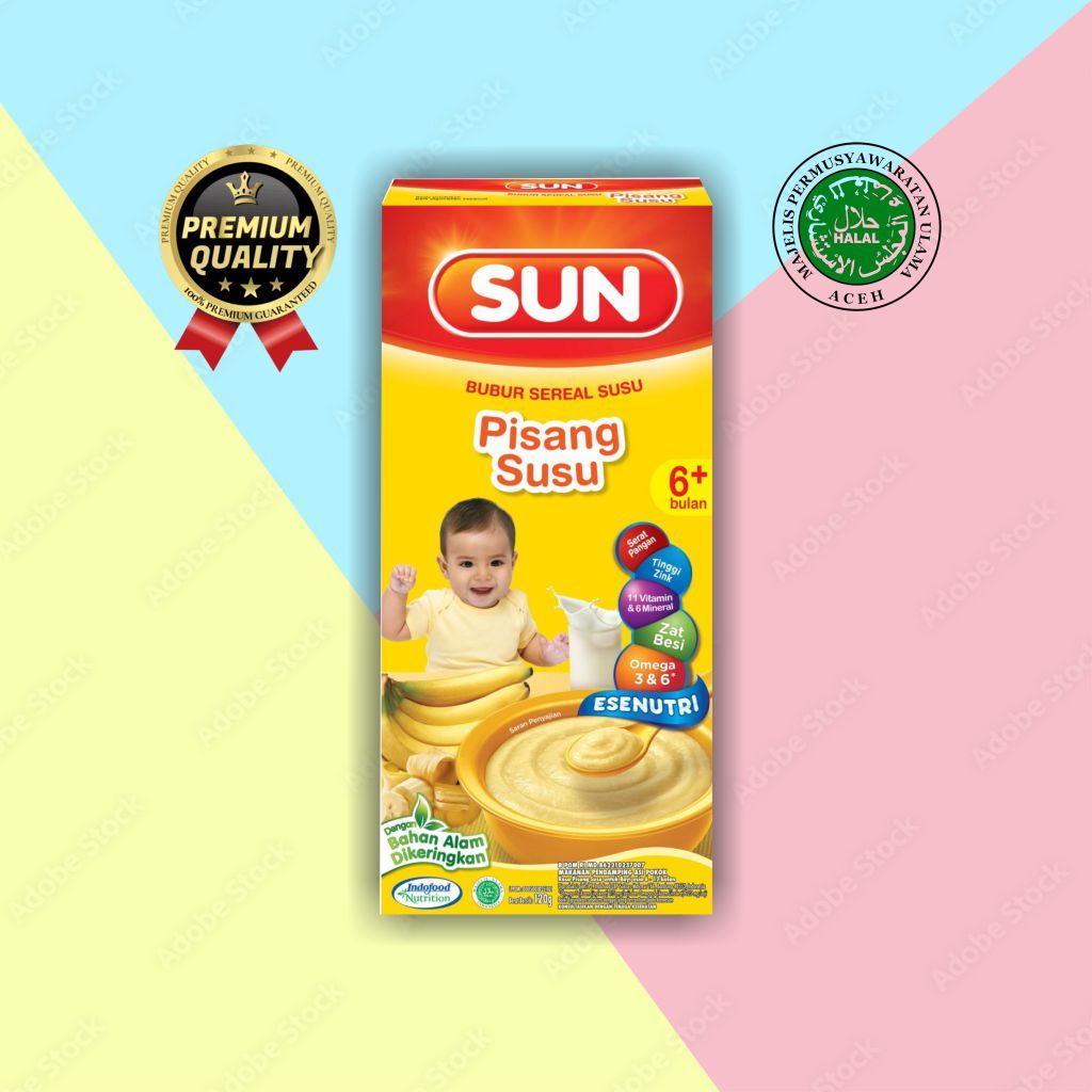 Sun Bubur Sereal Bayi Rasa Pisang Susu 120g Untuk Usia 6 Bulan