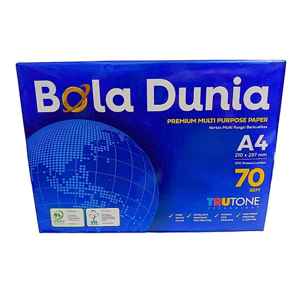 

Kertas Print Fotocopy HVS A4 70 gr Bola Dunia / Rim