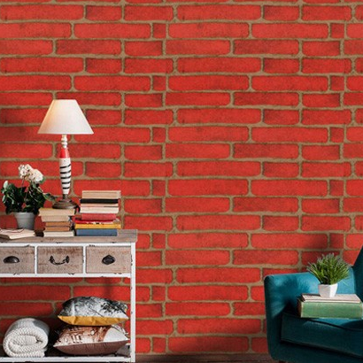 Promo - Wallpaper Stiker Dinding Motif Bata Merah Premium Pvc Wallstiker Dekorasi Rumah Best Seller