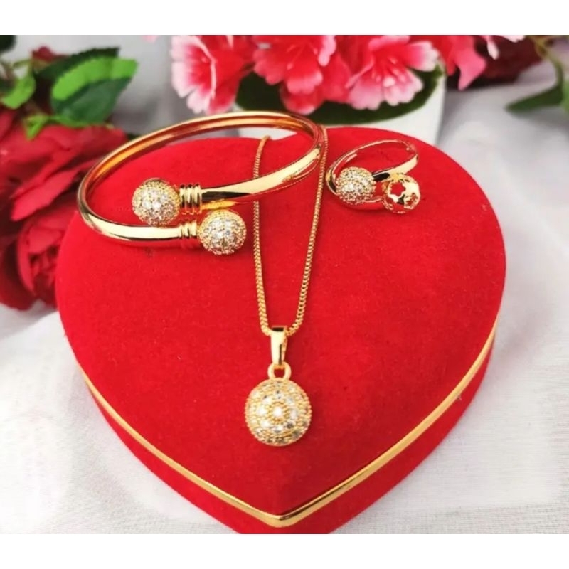 set perhiasan wanita bola01w,1 set perhiasan wanita murah,set perhiasan xuping
