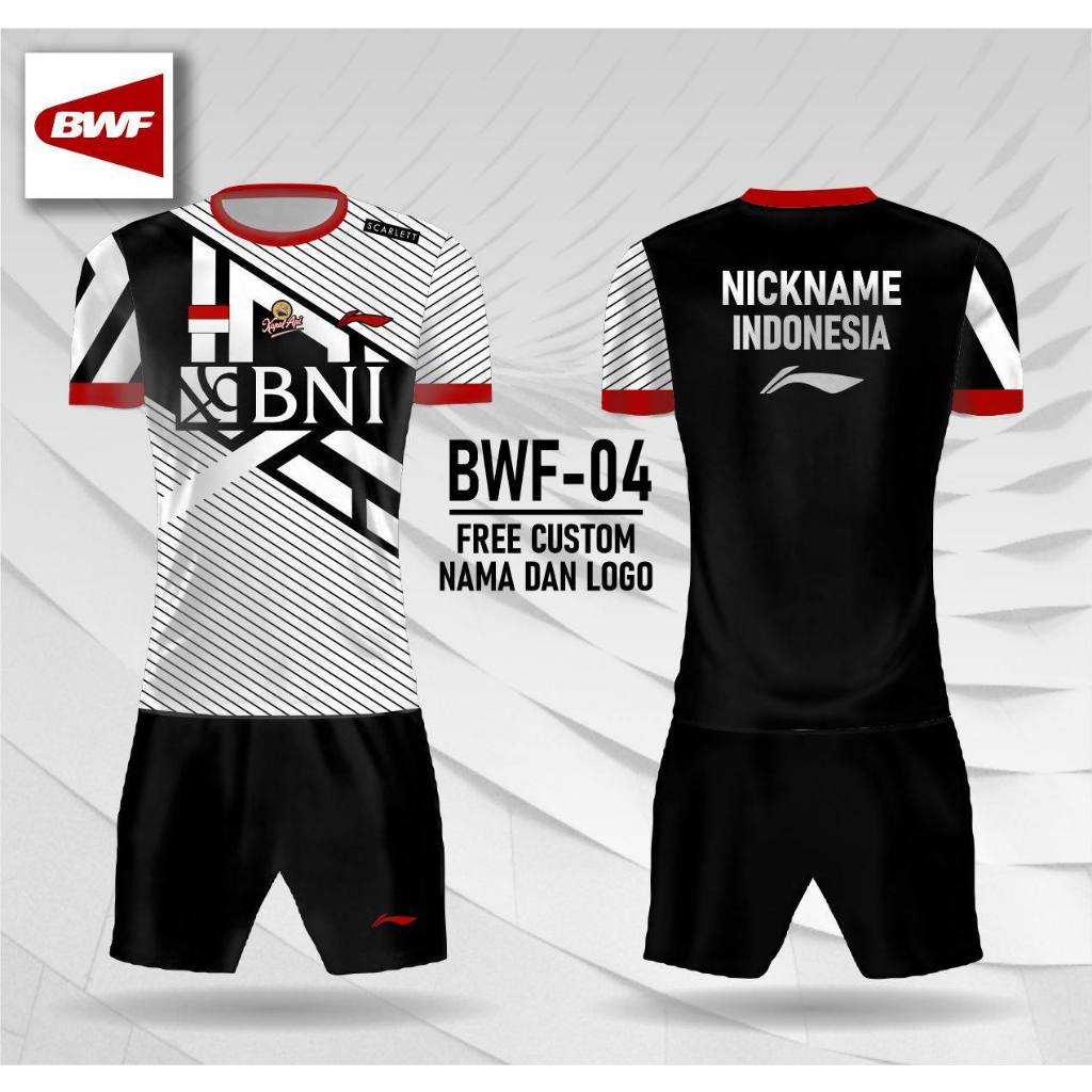 jersey setelan badminton bwf jersey bulu tangkis france open 2023 BWF04