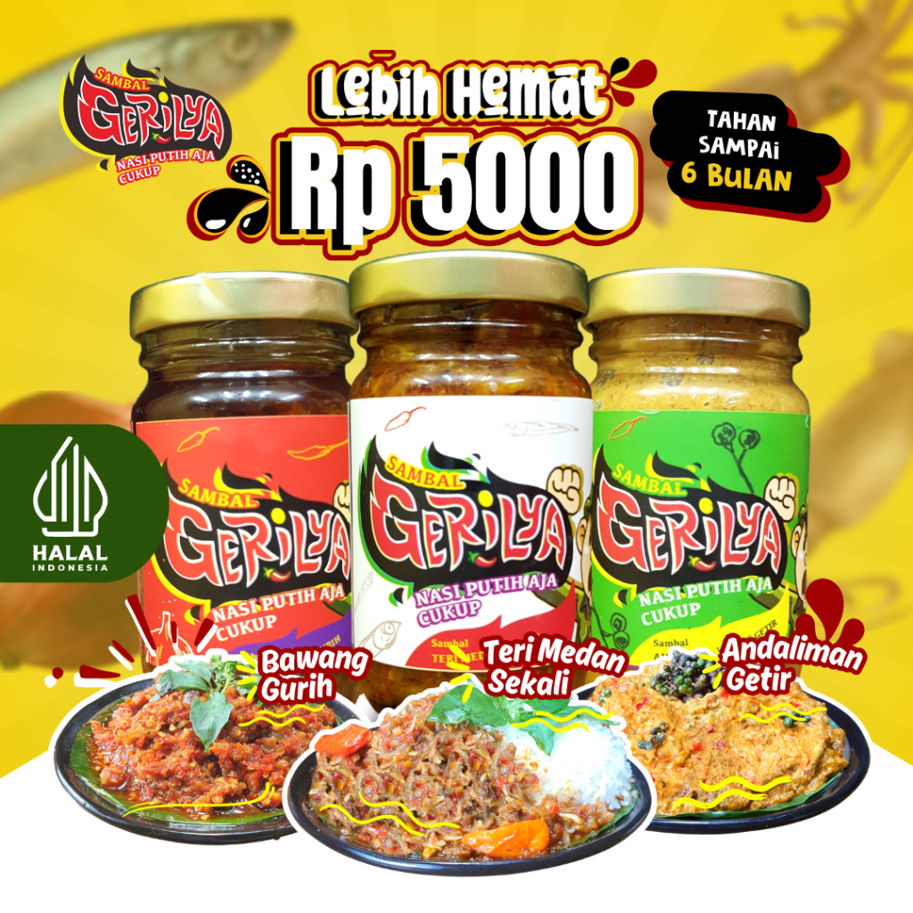 

GERILYA - Paket "BaTerMan" (Sambal Bawang Gurih, Sambal Teri Medan Sekali, Sambal Andaliman Getir)