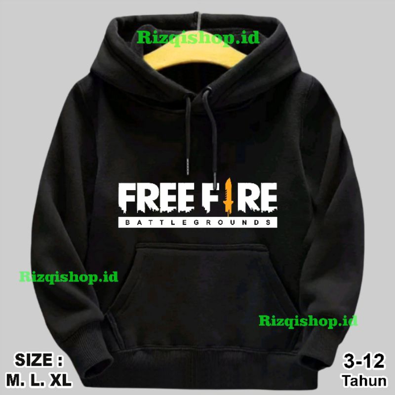 Hoodie Anak Laki Laki Keren FREE FIRE Usia 3 - 12 Tahun/Jaket Anak Cowok/Sweater Anak laki laki