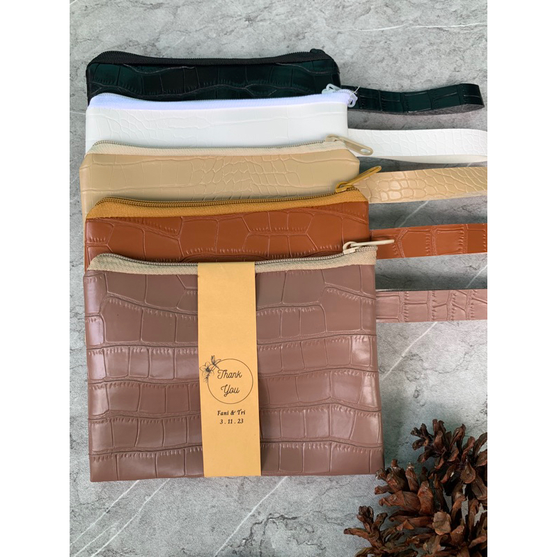Dompet souvenir pernikahan - souvenir pernikahan dompet sleting - dompet wanita croco