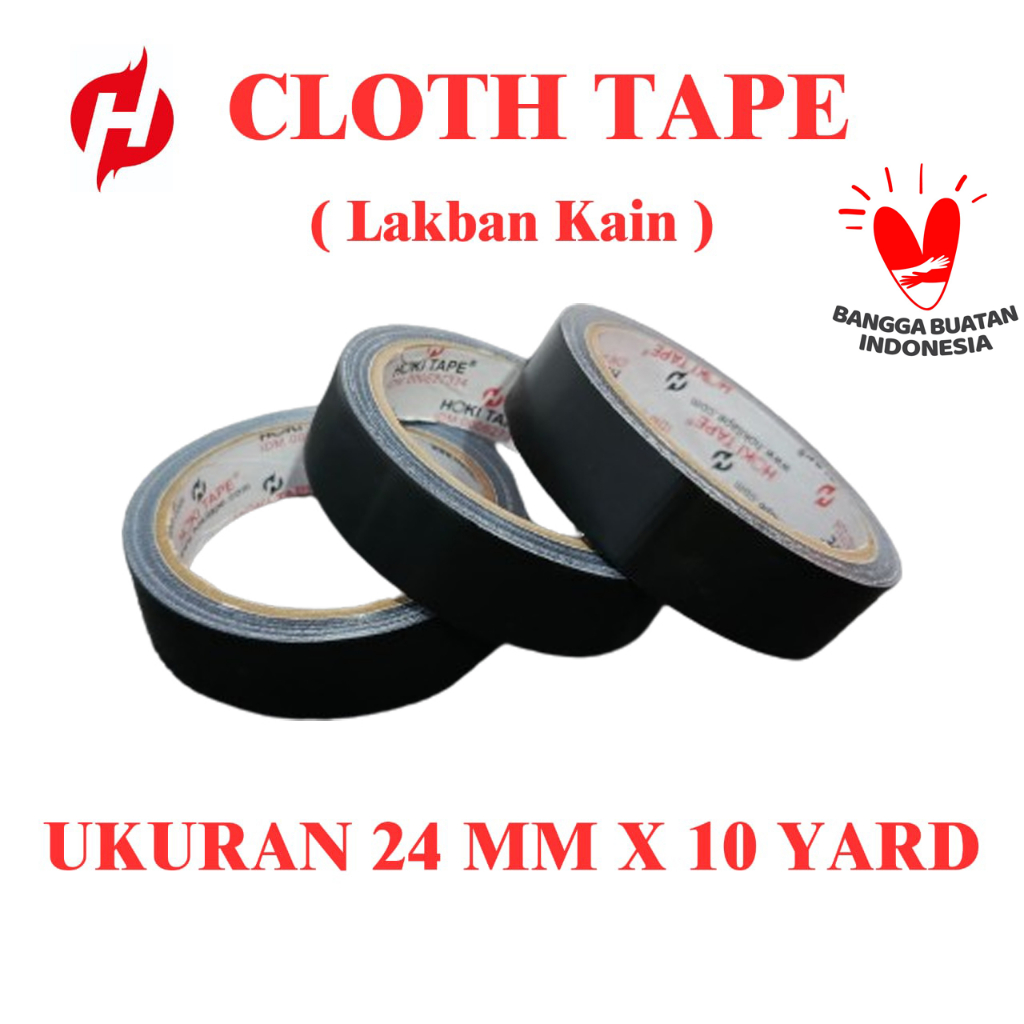 

Lakban Kain Hitam hoki tape 24mm*10y Isolasi Cloth Hitam_______040