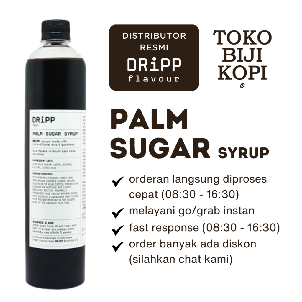 

DRiPP Syrup Palm Sugar - Sirup Rasa Gula Aren 760 ml