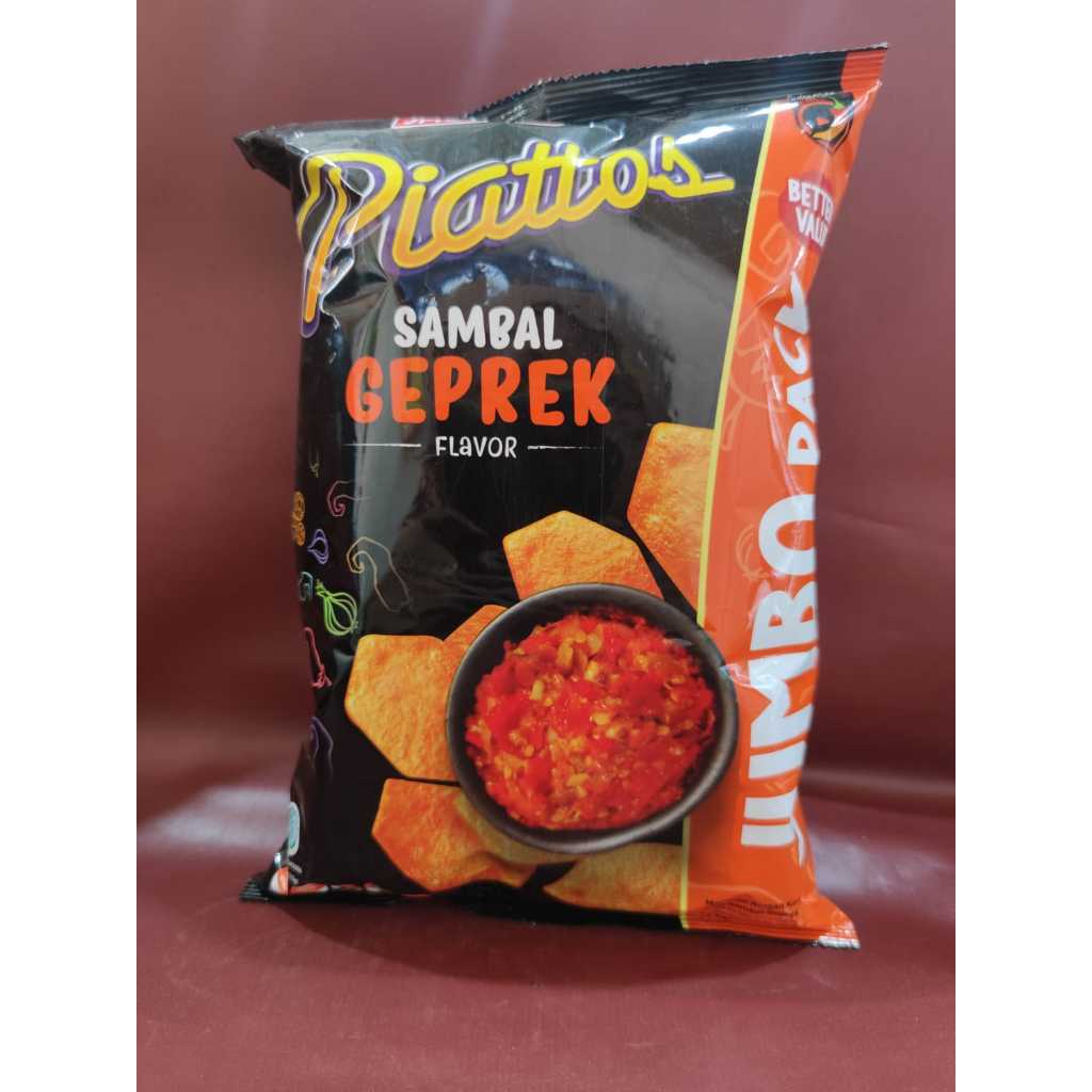 

Piattos Sambal Geprek Jumbo 120gr - Makanan Ringan