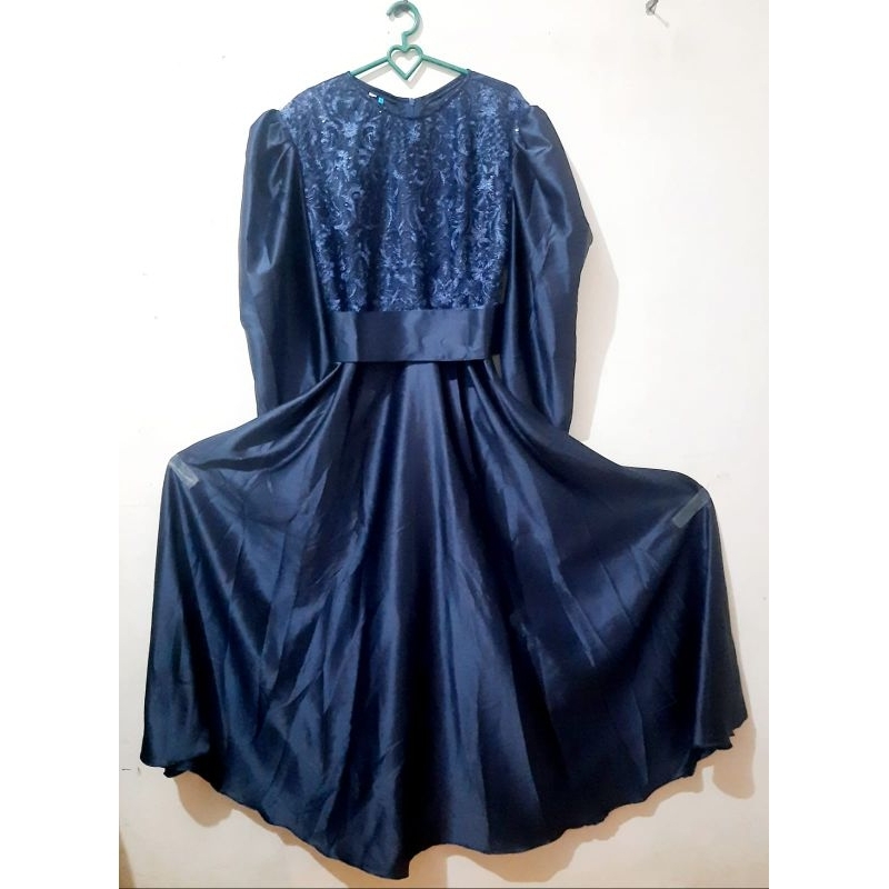 Gamis Brukat Navy