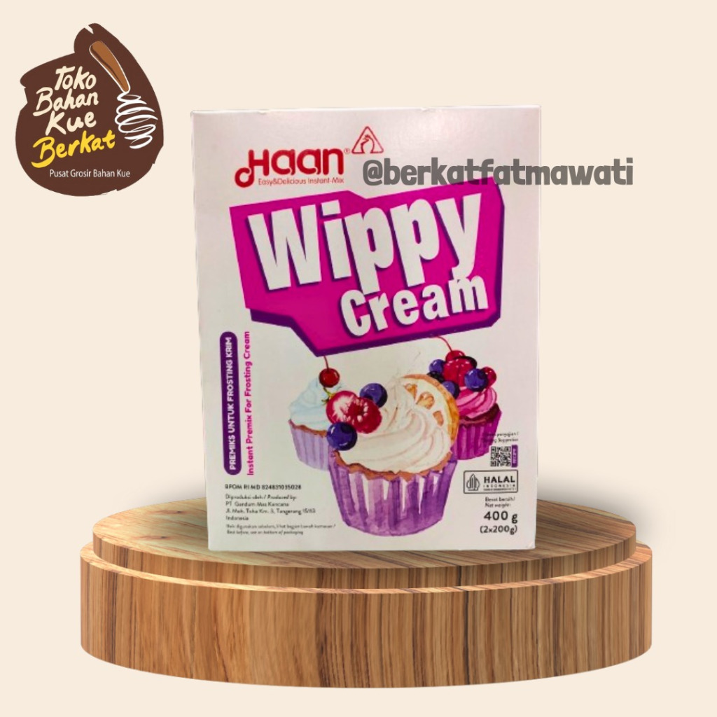 

WIPPY CREAM/HAAN WIPPY CREAM INSTANT TOPPING POWDER 400 GR / CTN ( 12 PCS )