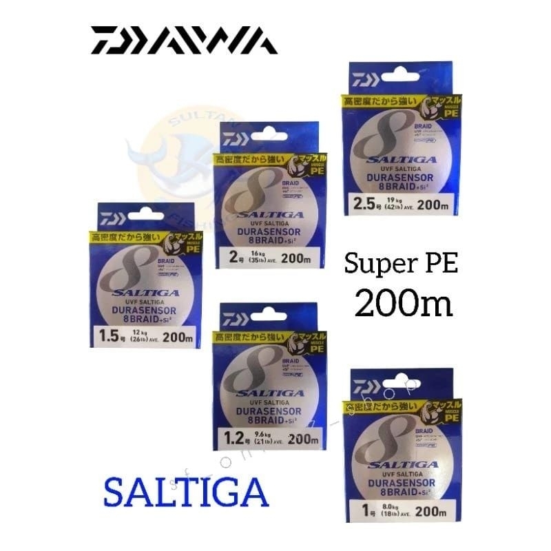 Senar PE DAIWA SALTIGA UVF DURASENSOR x8 200m Multi Color PE 0.6 – 2.5 Japan | Pilih Variasi