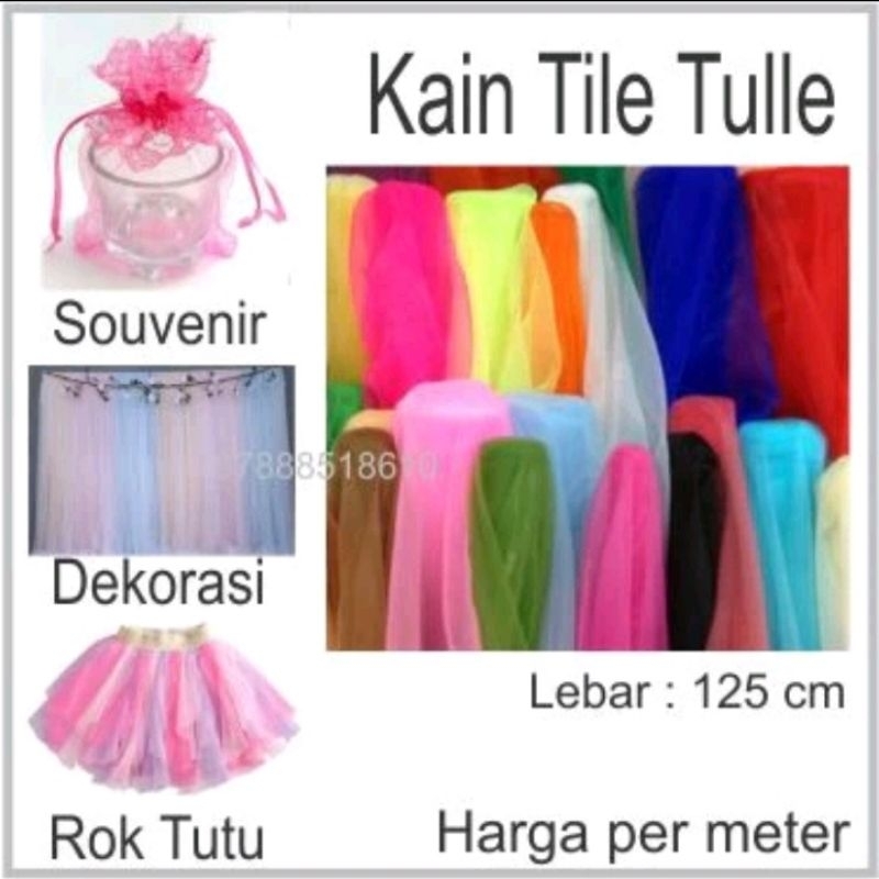 Kain Tile Kaku/ Kain Tulle/ Tulle/Tile/Tule Meteran / Tile Meteran