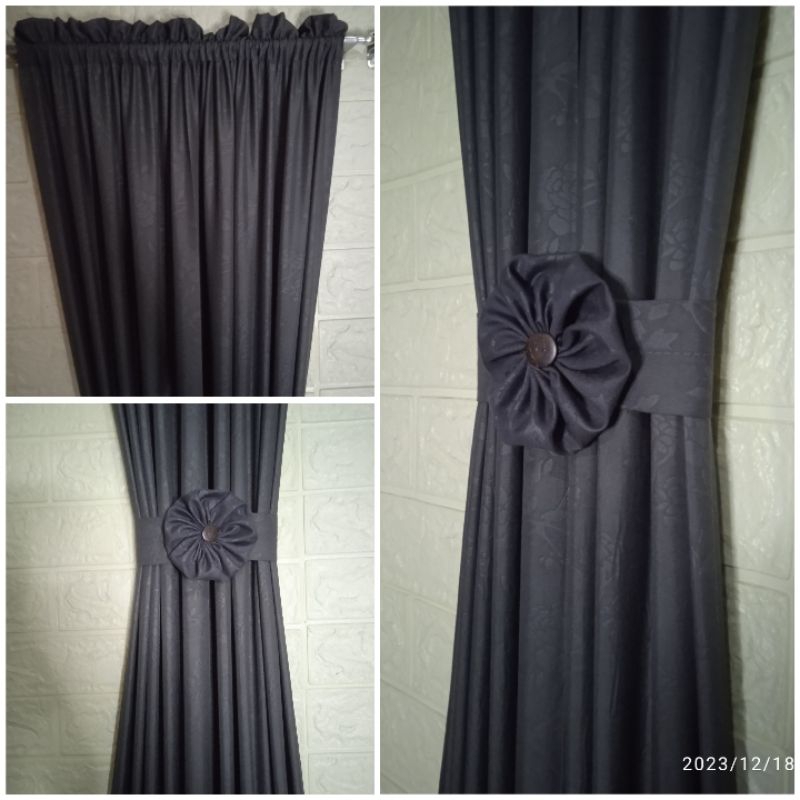 Gorden Pita Kupu Kupu Untuk Jendela Kecil Minimalis Model Tali Pita Ikat Tengah Bahan Embos Polos Wa