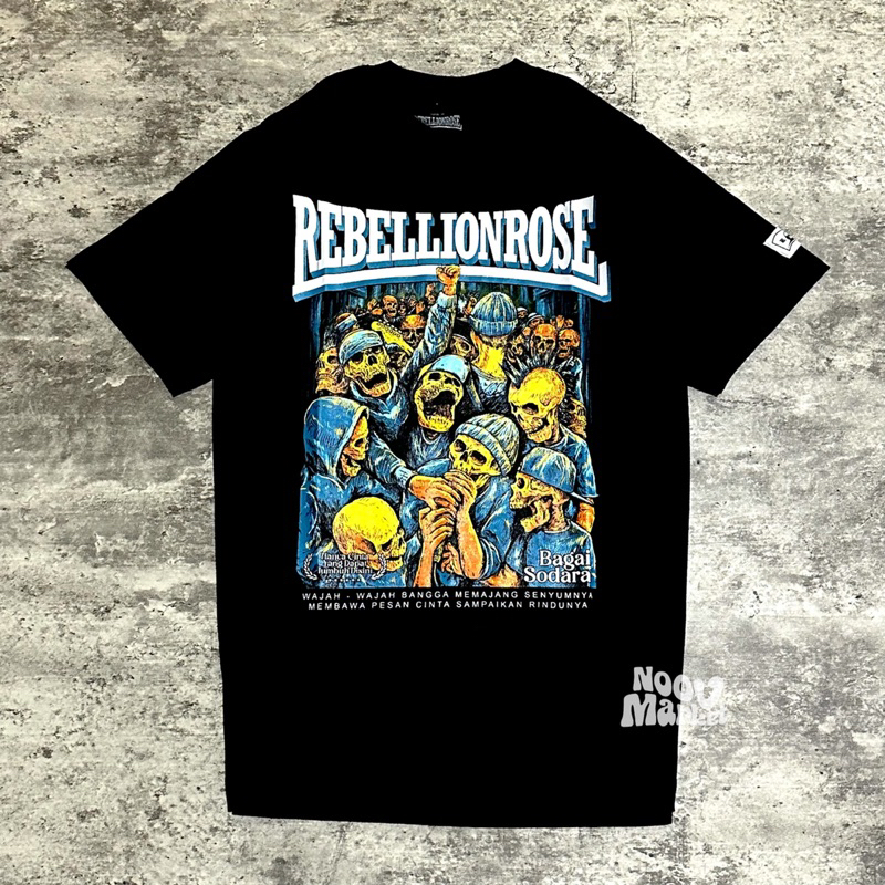 noov music merch Rebellion Rose - Bagai Sodara Tshirt - Black | Original Merchandise Kaos Pria