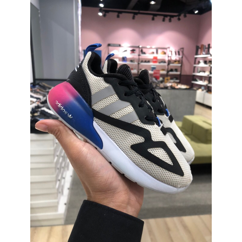 ADIDAS ZX 2K BOOST WHITE BLACK PINK SIZE 26.5