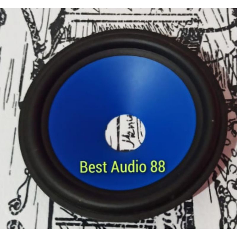 Daun kertas speaker 4inch 4 inch woofer karet mika biru diameter 10cm  voice coil 20mm