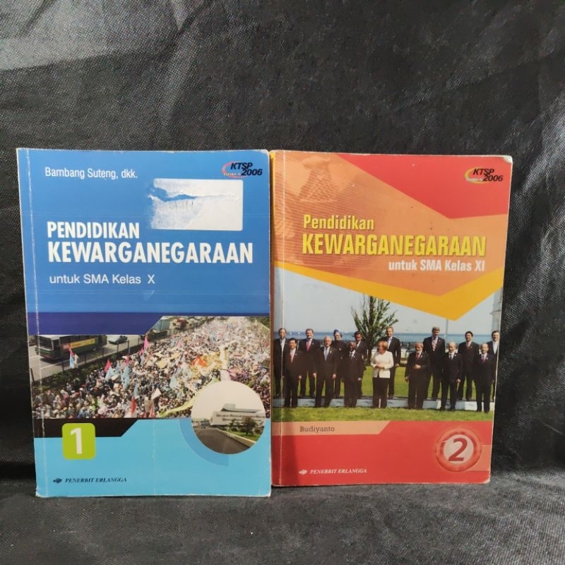 Buku Pendidikan Kewarganegaraan kelas 10, 12, X, XI, SMA, Penerbit Erlangga, KTSP 2006, Bambang Sute