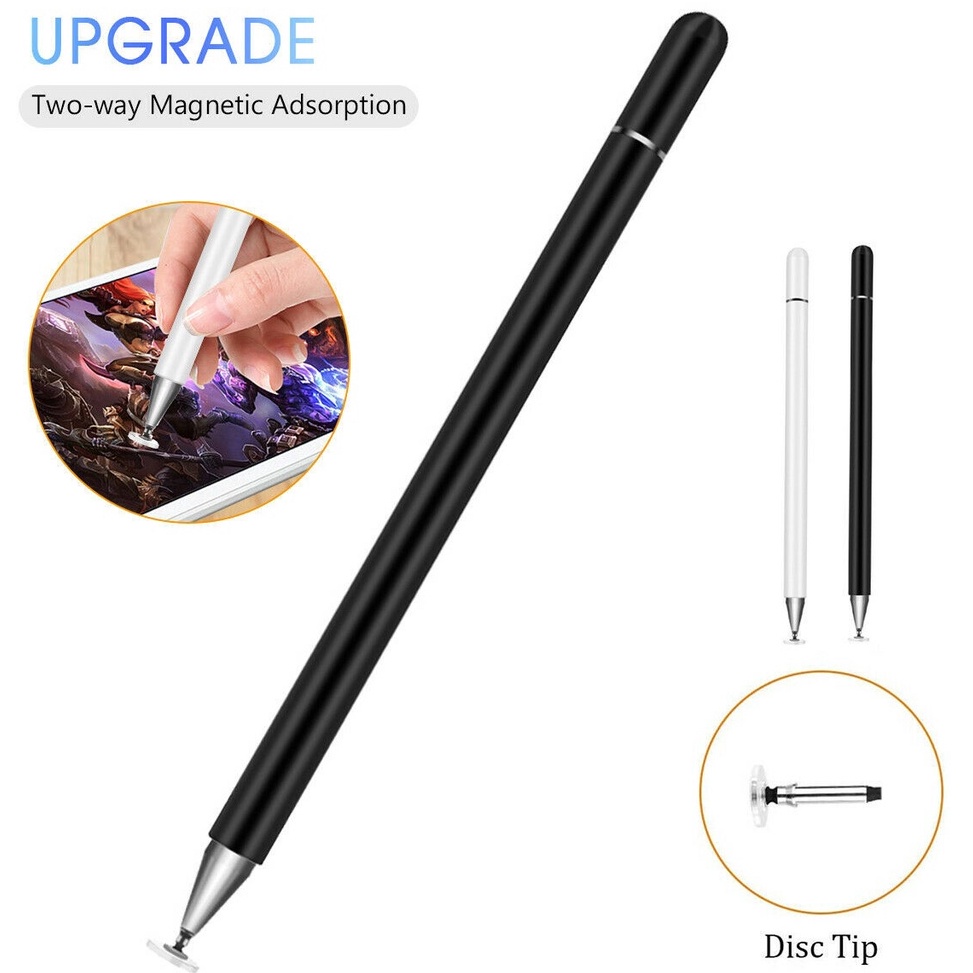 ww ED  STYLUS PEN UNIVERSAL 2 IN 1 MAGNETIC CAP  CAPACITIVE STYLUS TOUCH PEN 2 IN 1 Terbaru