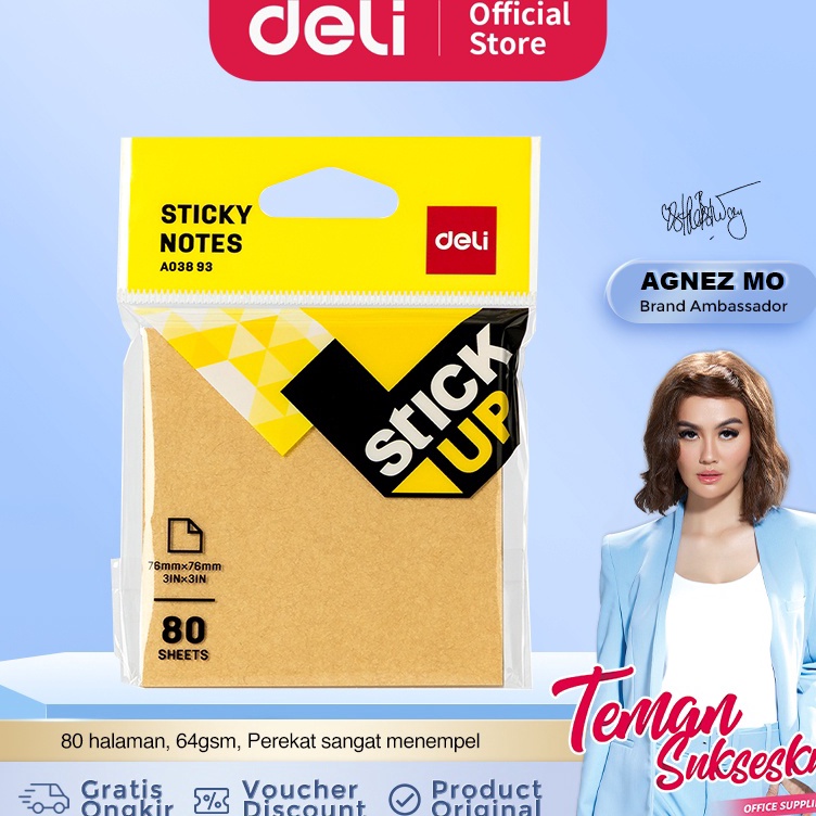 

Model Terkini Deli kraft Sticky note pad 76x76mm 3 3 8 halaman monokrom EA3893