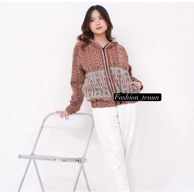DARAAJaket Tenun Etnik | Hoodie Tenun / Outer tenun