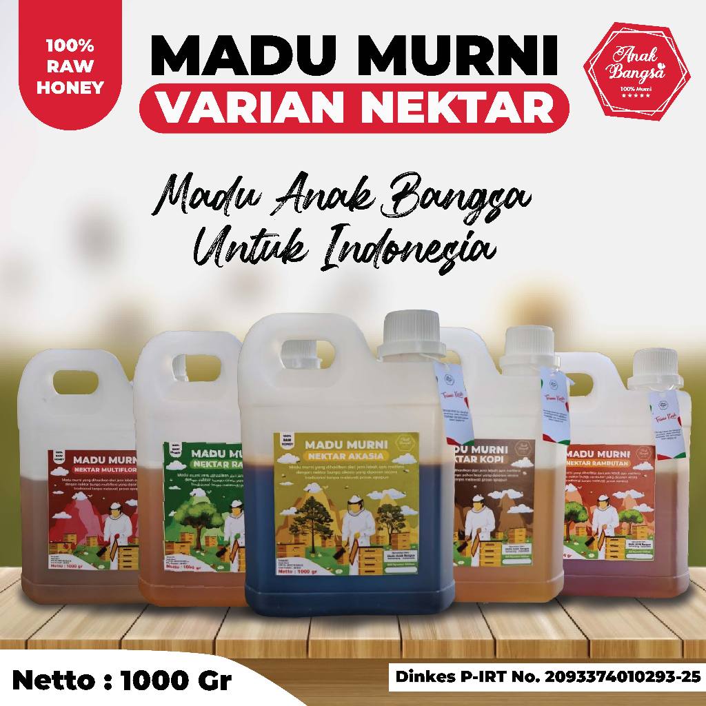 

Madu Hutan Asli Murni Full Nektar 100% Tanpa Campuran Apapun 1 kg - Madu Anak Bangsa Grade A 100% Raw Honey