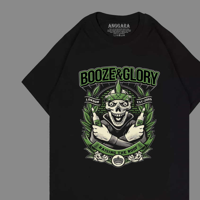 KAOS BOOZE AND GLORY RAISING THE ROOF / KAOS BAND PUNK DISTRO PRIA WANITA TERLARIS