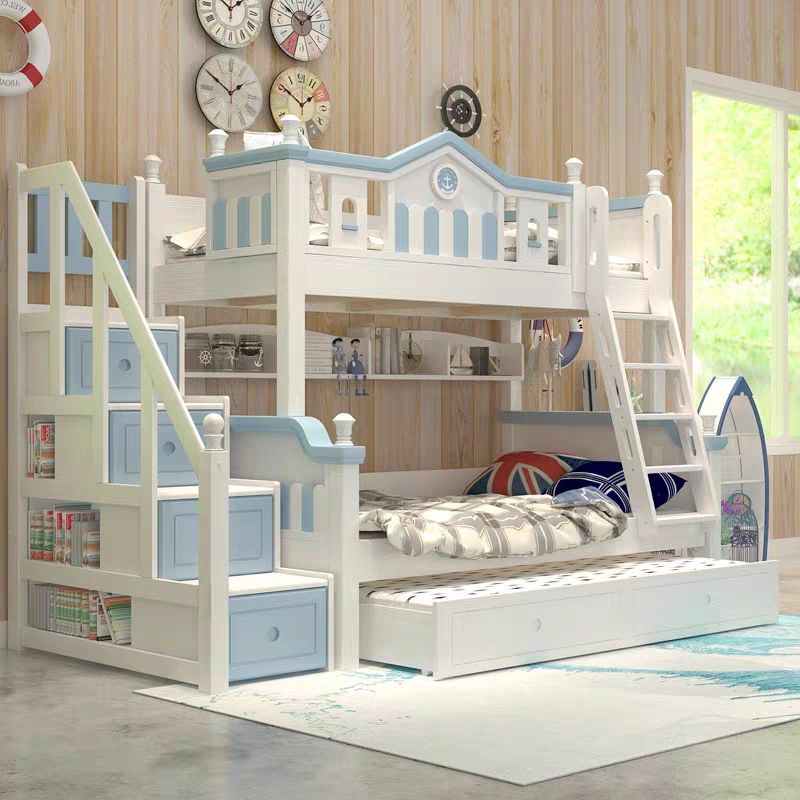 tempat tidur tingkat anak laki laki motif rumah, ranjang susun , kasur tingkat