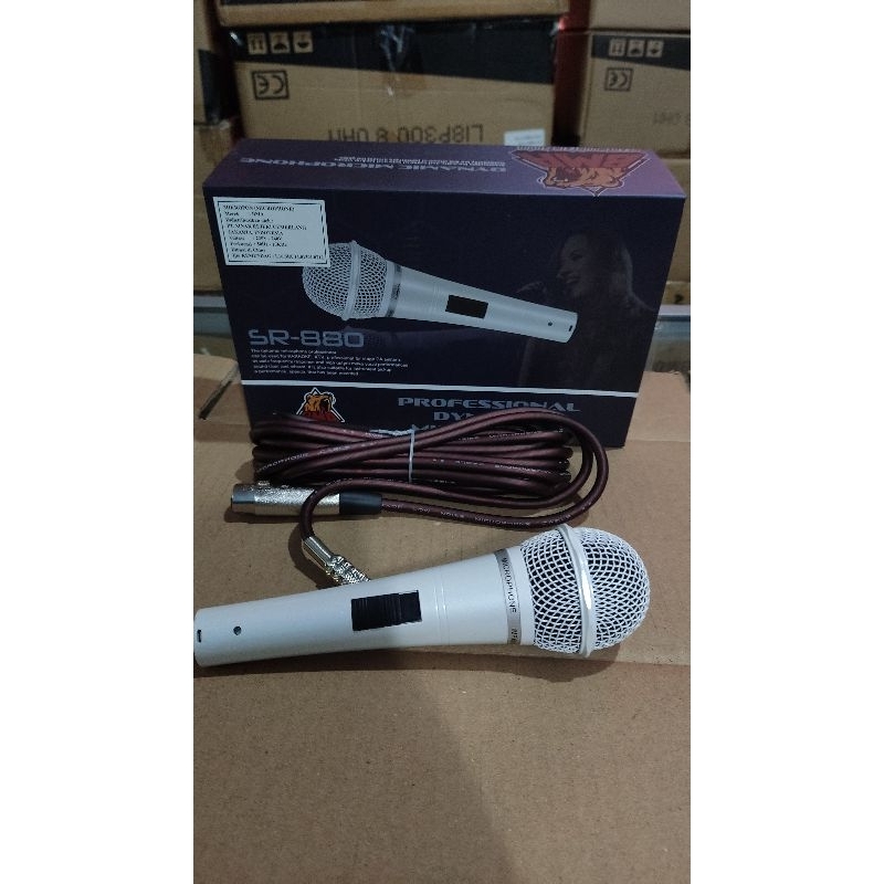 MIC dynamic VOKAL BMA SR 880 MIK KABEL BMA SR 880 PUTIH ORIGINAL