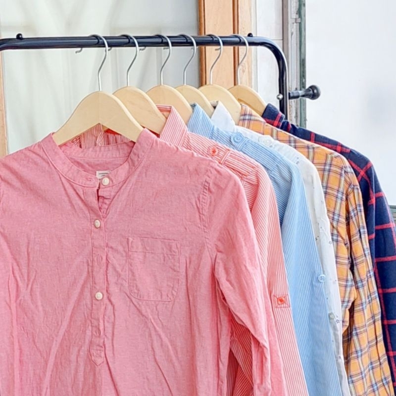 blackbrush.id Giordano Band Collar Nevada Kemeja Lengan Panjang