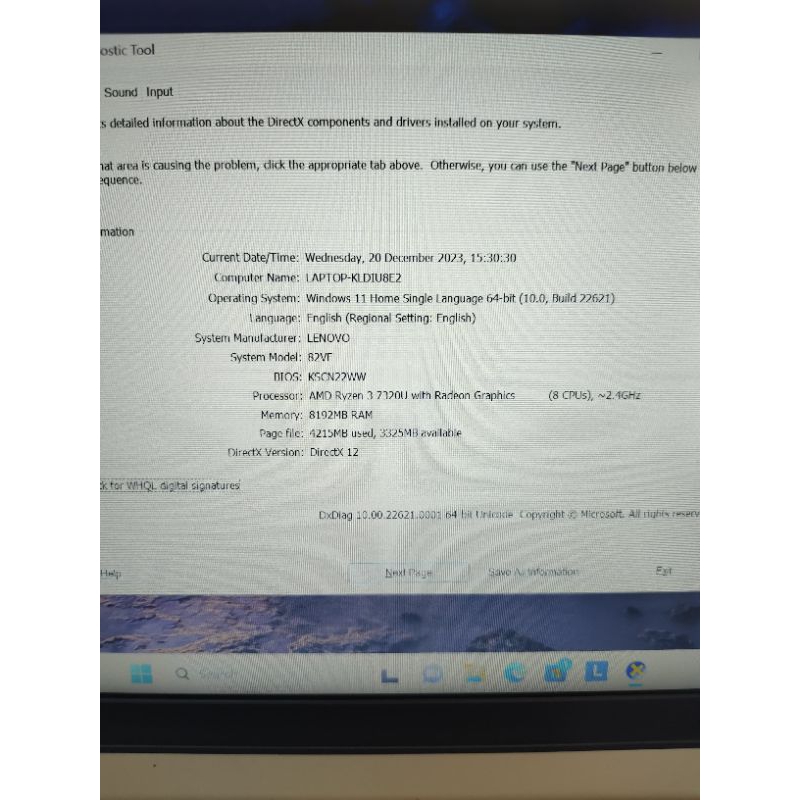 Lenovo Ideapad 1 AMD ryzen 3 7320u