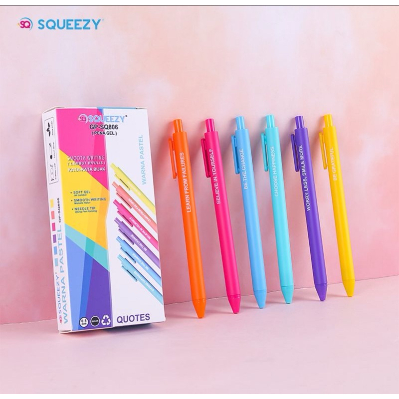 

PEN GEL PASTEL/PULPEN GEL PASTEL TINTA HITAM SQ-806 (1 LUSIN)