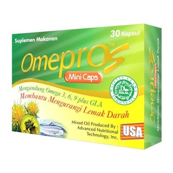 OMEPROS MINICAP @ 30 | OMEGA 3 6 9 DHA EPA VITAMIN E | OBAT KOLESTEROL
