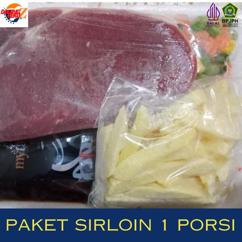 

Paket SIRLOIN STEAK 1 PORSI HALAL sauce BLACKPEPER