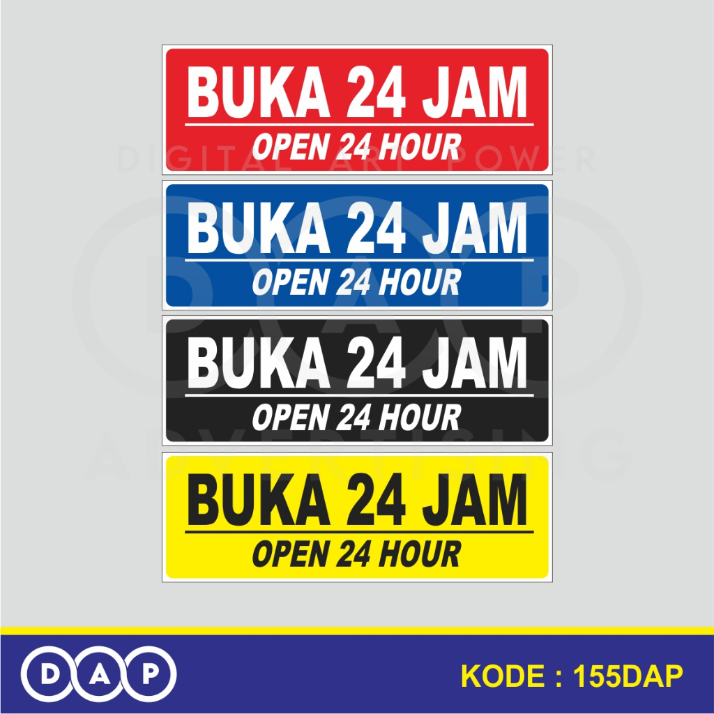 

153 - STIKER BUKA 24 JAM - 30 X 10 CM - VYNIL - TERBAIK