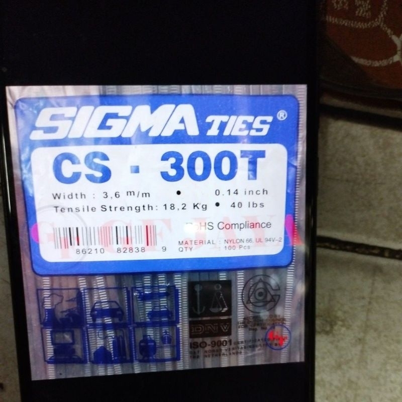 KABEL TIES TIE SIGMA CS 300T 30CM