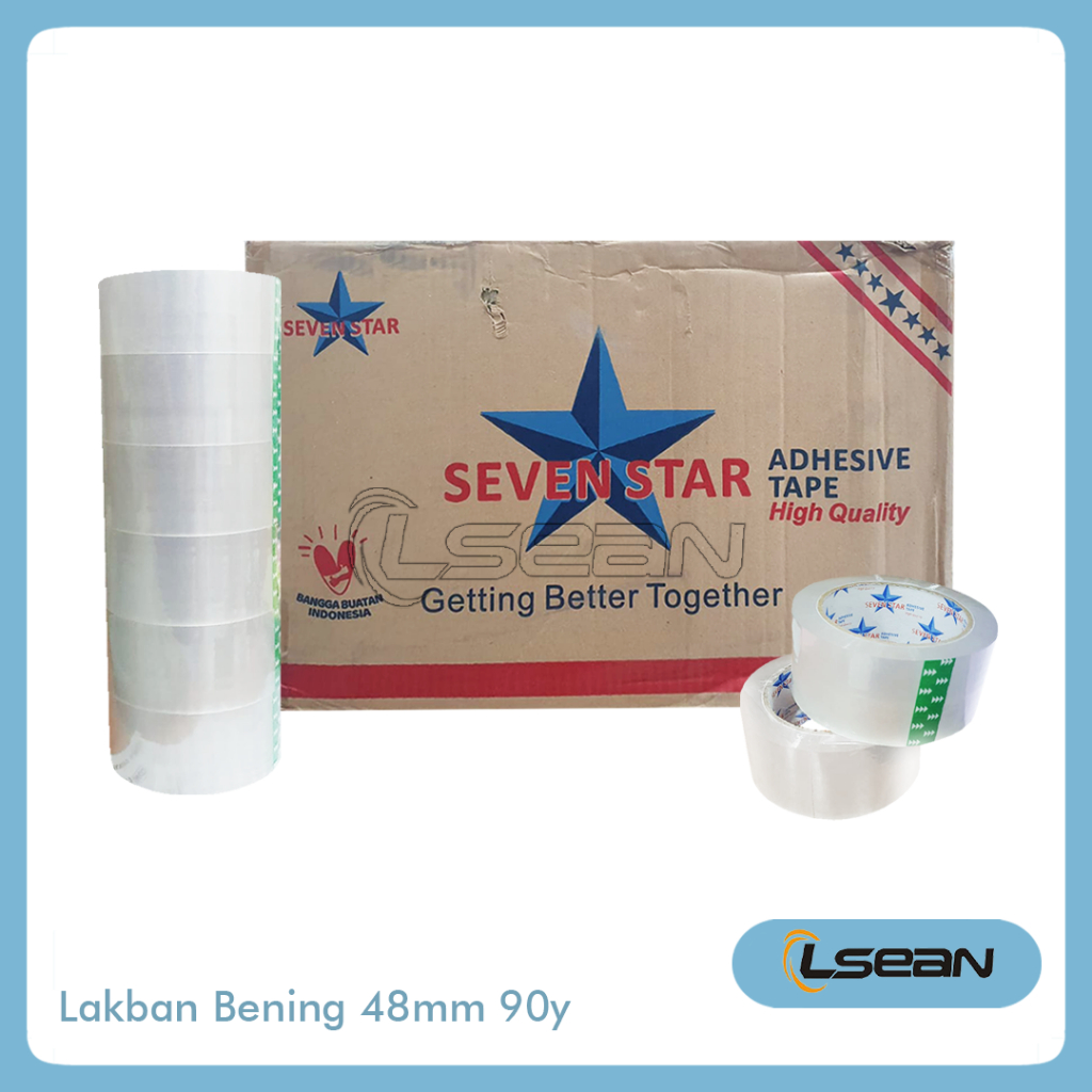 

Lakban Selotip Packing Bening Seven Star Transparan 45mm 90y