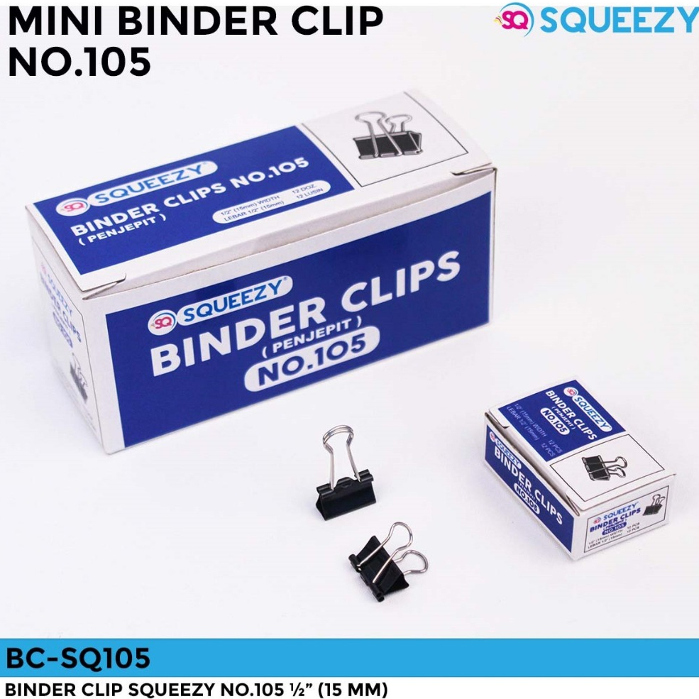 

Binder Clip no.105 SQUEEZY (1pack kecil)