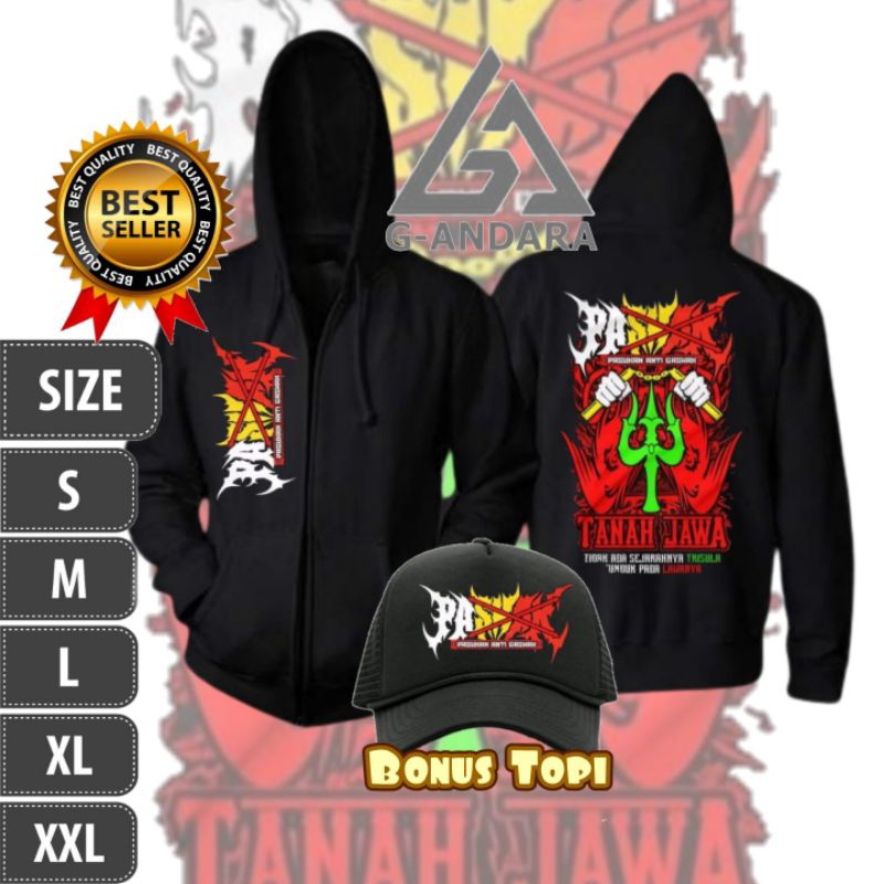 HOODIE ZIPPER PASHAK PASUKAN ANTI GASHAK TIDAK ADA SEJARAHNYA TRISLA TUNDUK PADA LAWNNYA DISTRO PRIA