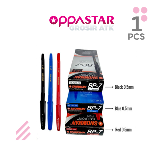 

Pena Ballpoint Snowman Bp-7 / Pak - Biru