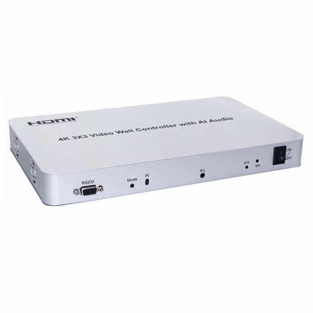 Video wall controller 4K 3X3 witch AI audio