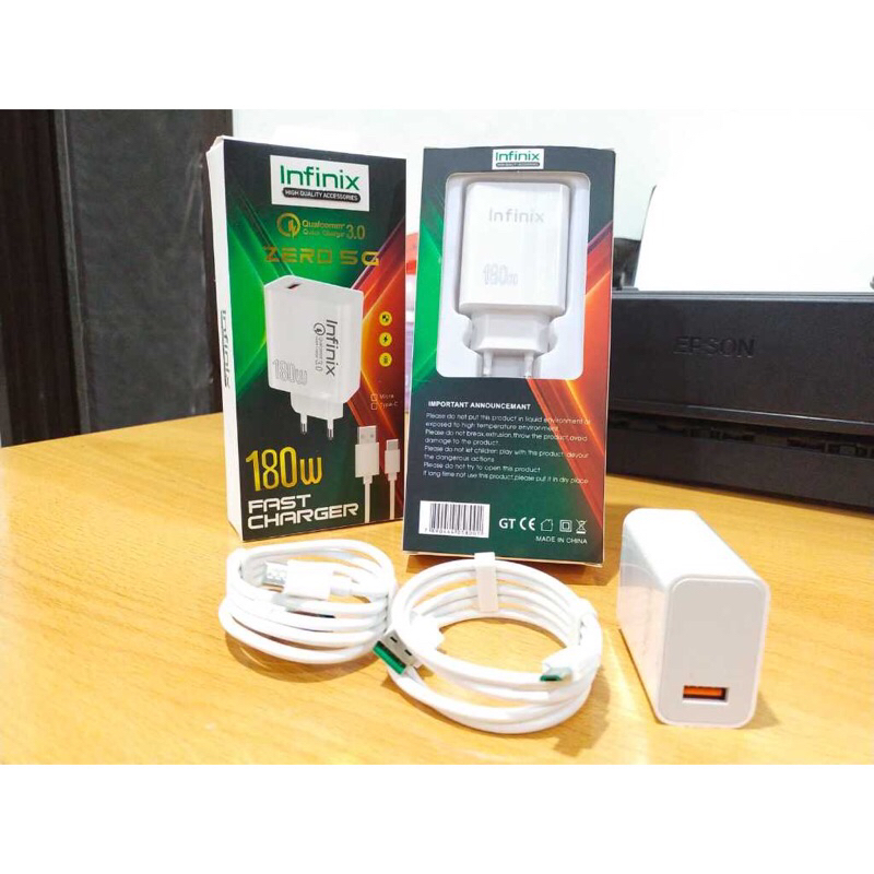 Charger infinik Zero 5G 180w USB Type C dan Mikro Charger Infinik kualitas Bagus