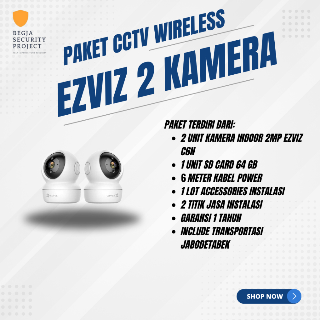 PAKET CCTV Wireless Ezviz Indoor 2 Kamera C6N